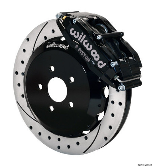 93-97 Superlite 6 Big Brake Front Brake Kit (Hat) w/ Slotted Rotors, Wilwood 