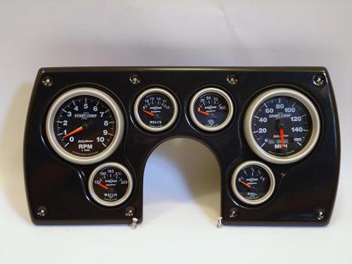 1982-89 Camaro Complete Carbon Fiber 6 Gauge Panel w/ Autometer Sport Comp II Gauges