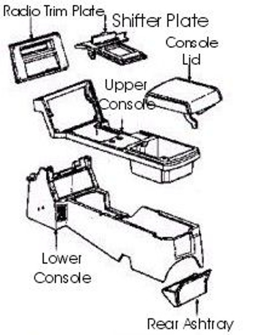 85-92 Camaro Upper Console, Used