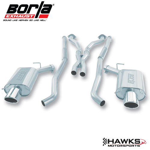 140126 2004-2007 Cadillac CTS-V 5.7L/6.0L V8 Cat-Back Exhaust System, Touring, T-304 Stainless Steel, Borla (140126) Hawks Motorsports