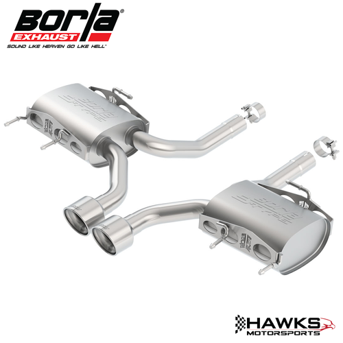 11823 2011-2015 Cadillac CTS-V Coupe 6.2L S-Type Rear-Section Axle-Back Exhaust System, T-304 Stainless Steel, Borla (11823) Hawks Motorsports