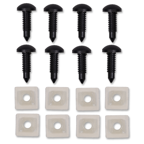 89-92 Camaro/Firebird Interior Hatch Screw and Retainer Nuts Kit (QTY. 8), Black