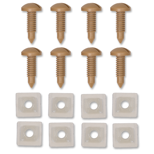 82-92 Camaro/Firebird Interior Hatch Screw and Retainer Nuts Kit (QTY. 8), Camel Tan