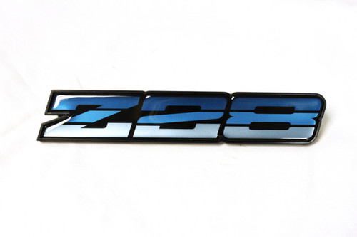 85-87 Camaro Z28 Tri-Color Blue Rocker Panel Emblem, One Only