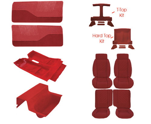 85-87 Camaro Deluxe Red Vinyl Interior Kit