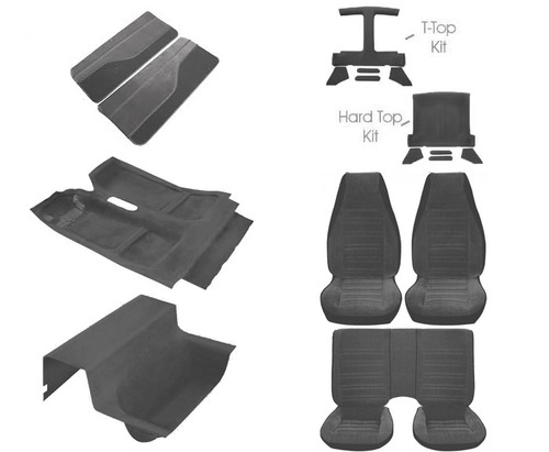 87-92 Camaro Light Charcoal Encore Cloth Standard Base Model Interior Kit (for style with high bucket front seat)