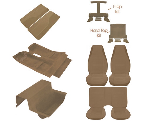 87-92 Camaro Sandstone Encore Cloth Standard Base Model Interior Kit (for style with high bucket front seat)