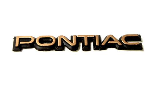 1987-1992 Firebird GTA/Turbo Trans Am "PONTIAC" Headlight Emblem, Reproduction, Driver, Gold
