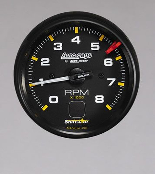 Auto Meter 8000 RPM Tach with 3 3/4" Face, black case with Shift-lite & driver selected shift points