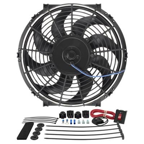 12" Electric Fan, 880 cfm, Pusher or Puller, Derale Tornado 