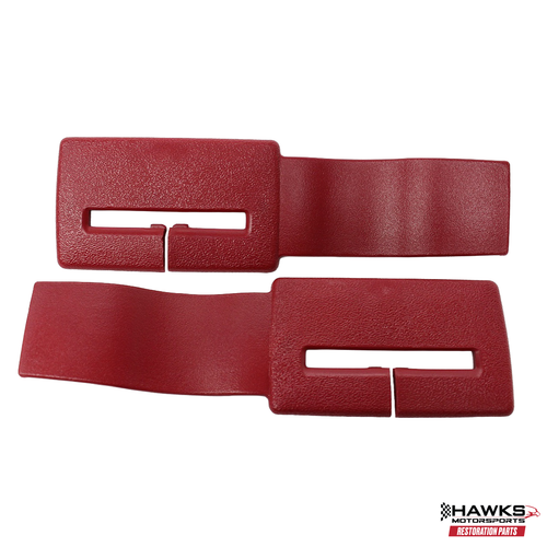 1982-1992 Camaro/Firebird Seat Belt Headliner Trim, Reproduction, Pair, Red