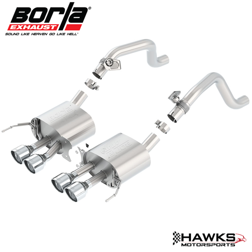 11878 2014-2019 Chevrolet Corvette Stingray C7 6.2L V8 ATAK Axle-Back Exhaust System, T-304 Stainless Steel, Borla (11878) Hawks Motorsports