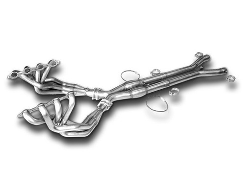 2009-2013  Corvette 2" Headers w/ 3" X 3" X-Pipe (No Cats), American Racing 