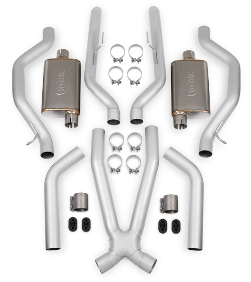 Hooker Header Back Exhaust System, 1973-87 GM C-10/20 2WD  3" Rear Exit 409SS Tubing with 304SS Mufflers