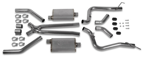 Hooker Header Back Exhaust System, 1968-72 GM X-Body (Chevy Nova, Pontiac Ventura, etc.) Stainless 3" Exhaust with Mufflers   