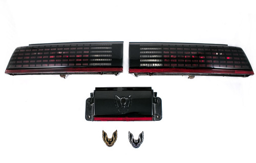 85-90 Trans Am 3 Piece Tail Light W/Emblem, OEM Refurbished