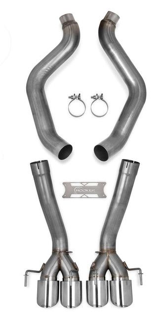 2005-08 C6 Corvette Axle-Back 3" Exhaust system without Mufflers, 304 SS, Hooker Blackheart