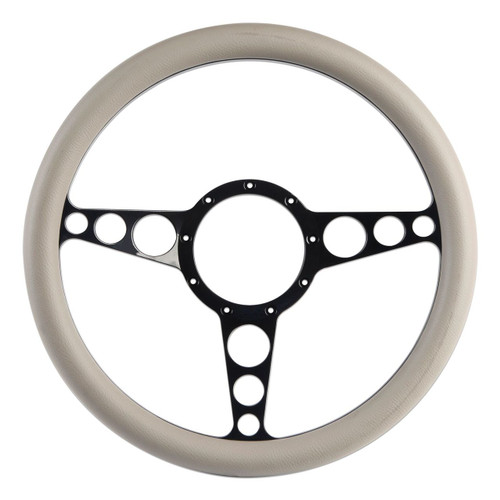 Racing Billet Steering Wheel Gloss Black Anodized Spokes