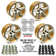 1982-1992 Camaro Firebird 17x9 Gold 1988-1990 IROC-Z Wheel Kit, Set of 4, Includes Center Caps and Lug Nuts, Hawks Restoration Parts HT179IROCZGOLD-KIT