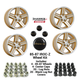 1982-1992 Camaro Firebird 17x9 Gold 1985-1987 IROC-Z Wheel Kit, Set of 4, Includes Center Caps and Lug Nuts, Hawks Restoration Parts HT179IROCZGOLD-85-KIT