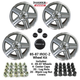 1982-1992 Camaro Firebird 17x9 Gray 1985-1987 IROC-Z Wheel Kit, Set of 4, Includes Center Caps and Lug Nuts, Hawks Restoration Parts HT179IROCZGRAY-85-KIT 