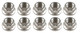 Titanium shank-style wheel lug nut kit installed in a compatible Compatible wheels using M12 x 1.5 studs and shank-style lug seats application