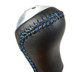 2005-2013 Corvette C6 Carbon Leather Shift Knob Blue Stitching Genuine OEM GM