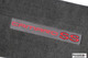 Silver Camaro and red SS embroidered logo detail on an ACC Ebony carpet floor mat