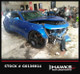 Front view of the 2016 Chevrolet Camaro 2SS parts car showing collision damage to the front bodywork.
