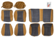 **IN STOCK** 82-84 Firebird Trans Am Seat Upholstery Kit, New Replacement (6 Pleats), CAMEL Y669 ENCORE / X161 CHARCOAL ENCORE INSERTS, SOLID REAR