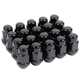 M12x1.5 Black Wheel Lug Nuts Hex Acorn Style, Set of 20