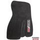 Driver-side and passenger-side Graphite Gray Z28 carpet floor mats for fourth-generation Camaro interiors