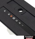 Close-up of the louvered sliding cover on the 8489ATMSP Camaro automatic console plate