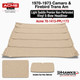 This is found in standard interior equipped cars.
 1970-1973 Camaro Firebird Trans Am Light Saddle / Buckskin Premier Non-Perforated Vinyl 5-Bow Headliner with Sun Visor Material Acme - 70-1413-PPL1173