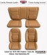 1978-1981 Pontiac Firebird Trans Am Deluxe Camel Tan Leather Seating Area with Matching Vinyl Sides and Back Front and Rear Seat Upholstery Set Acme - U377L-Y669