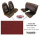  1978-1981 Camaro Firebird Trans Am Carmine Red Sierra Grain Vinyl Front and Rear Seat Upholstery Set with Solid Rear Back Rest Acme - U380-5198
