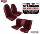 1978-1981 Camaro Firebird Trans Am Maroon Encore Velour Cloth and Dark Red Sierra Grain Vinyl Front and Rear Seat Upholstery Set with Solid Rear Back Rest Acme - U380-N997
