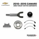 31-spline slip yoke, six-speed shift knob, isolator mount, hydraulic release bearing and wiring pigtails for a 2010-2015 Camaro Magnum XL conversion kit.