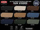 1970-1973 Deluxe interior cars with perforated premier vinyl, sun visors. Color chart of available colors.