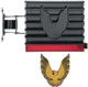 OER R278148: Smoked fuel-door assembly with gold bird emblem