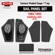 1982-1992 Camaro Firebird and Trans Am Charcoal 2001 foam-backed cloth plastic rear sail-panel pair, Acme QP54C-2001