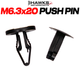 M6.3x20 black plastic body fastener push pin disassembled