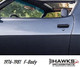 New black driver-side exterior door handle for 1976-1981 Chevrolet Camaro installed on car