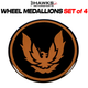 1982-1992 Pontiac Firebird Trans Am 16" Wheel Black with Gold Bird Medallions Set of 4 Reproduction 610MDLN (610MDLN)
Front view of black Firebird wheel medallion with gold bird emblem