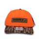 Hawks Motorsports Hunter Orange & Camo Leather Patch Snapback | Richardson 880 (HAWKSCAMOHAT)
Front view