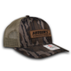  (NEW LOGO) Hawks Bottomland Camo Leather Patch Snapback | Richardson 112PFP (HAWKSBTMLNDHAT) angle view