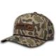 Right-side view of duck camouflage snapback hat