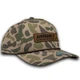 Left-side view of duck camouflage snapback hat