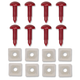 82-92 Camaro/Firebird Interior Hatch Screw and Retainer Nuts Kit (QTY. 8), Red