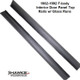 Complete door panel top rails with glass run inner weather seal attached and included.